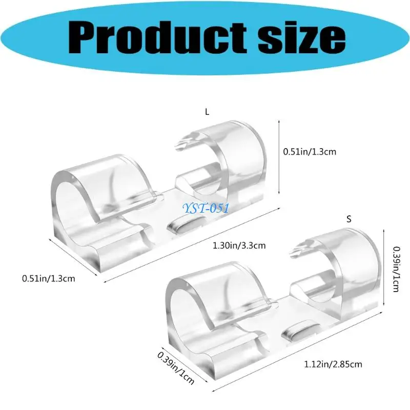 E15A Transparents Cable Clip With Double Hook Line Fixing Organizers For Secure Wire Management And Organization 4