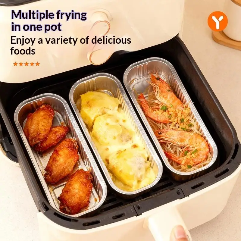 10/30Pcs Disposable BBQ Pans Aluminum Foil Air Fryer Baking Tray Tin Foil Pans Box Kitchen Grilling Tray Accessories Gift