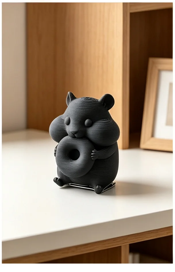 Newest 3D Printed Donut Hamster Clip Decor Cute Animal Figurine Monitor Edge Ornament