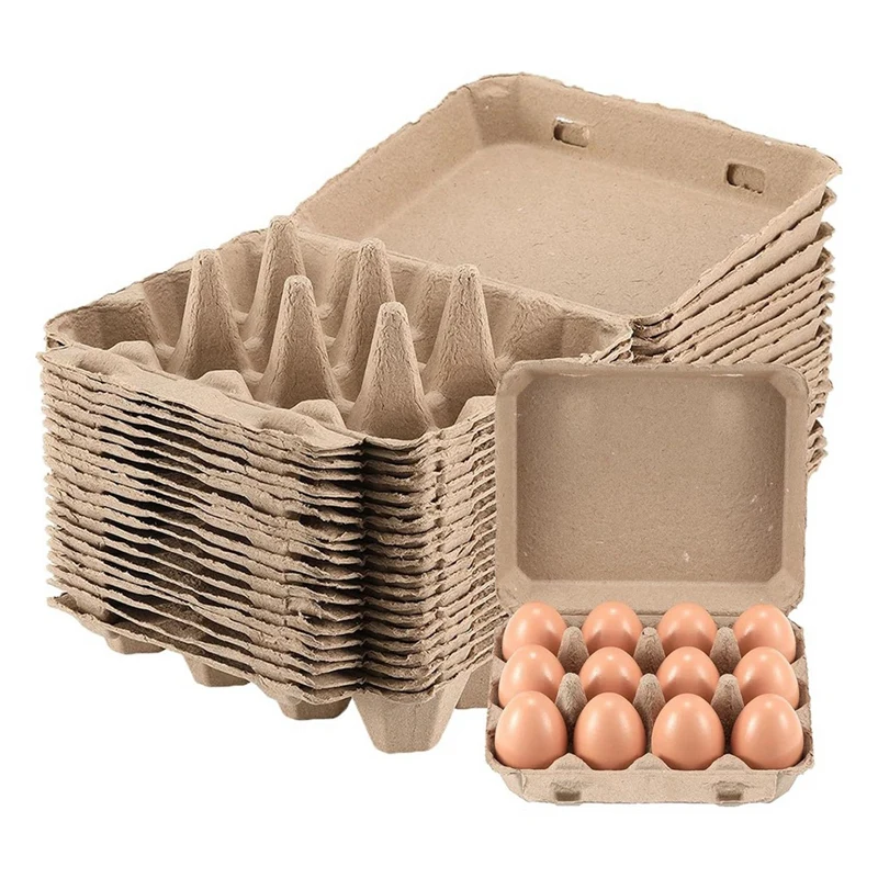 20 Pack Egg Cartons, Paper Pulp Square Egg Cartons Eggs, Egg Cartons Container Empty Egg Tray Pulp Egg Holder