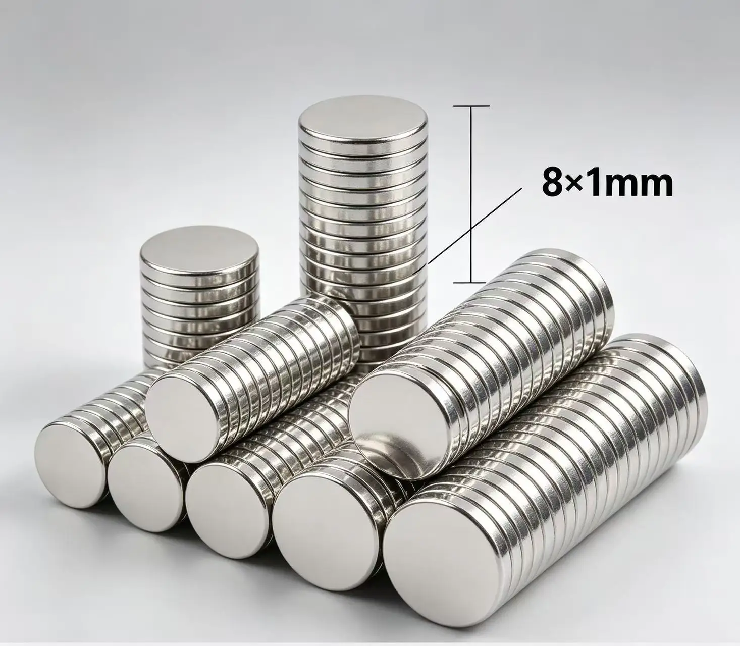 Powerful Strong Magnet 8x1 8mm x 1mm for Home Refrigerators, DIY Offices 8x1mm Small Round Magnet 8*1