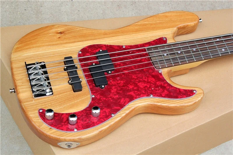 Flyoung Cheap Chinese Electric Bass Guitar 5 Strings Electric Bass Guitar Ash Bajo Electrico