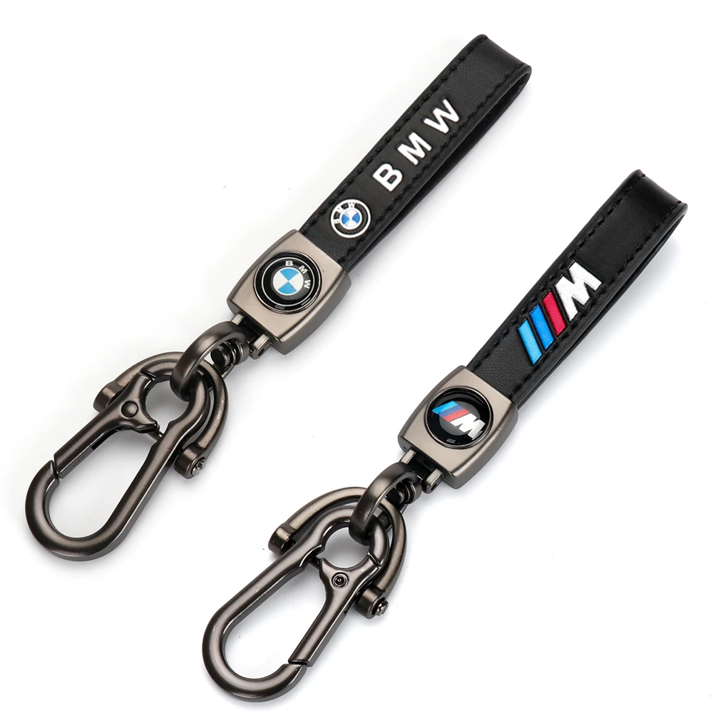 LLavero de BMW de cuero con emblema de Color, estilo negro para llavero de rendimiento M, etiqueta, cordón para coche y motocicleta, accesorios,