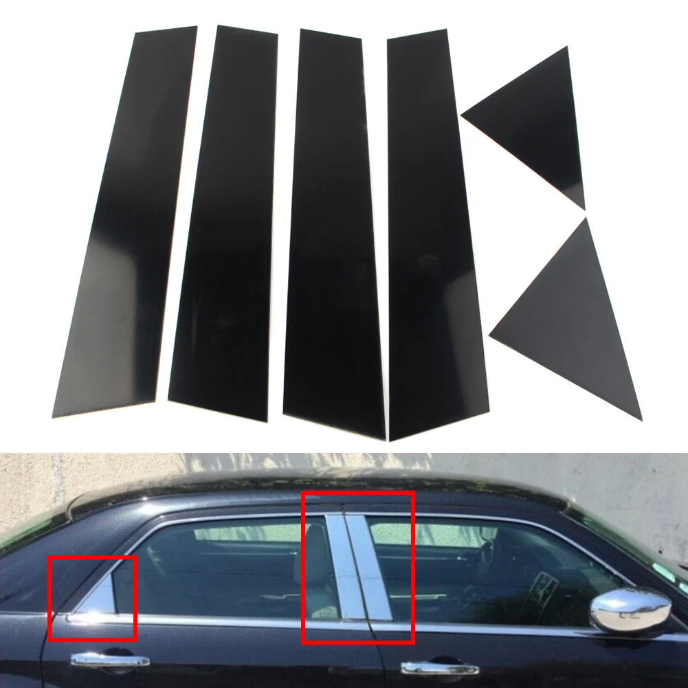 

6pcs Car Door Trim Cover Kit Black Pillar Posts For Chrysler 300/300C 2005-2010 & For Dodge Magnum 2005 06 07 2008