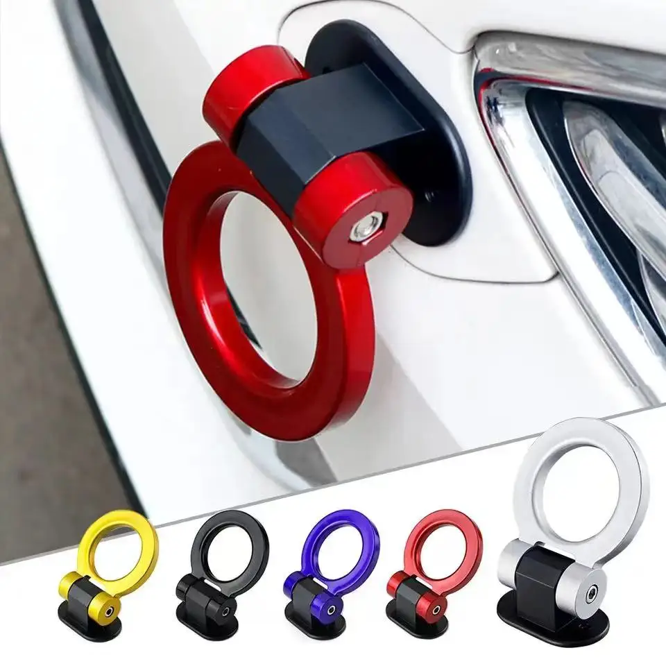 ABS Car Styling Trailer Hooks Sticker Decoration Car Auto Rear Front Trailer Simulation Racing Ring Vehicle Towing Hook