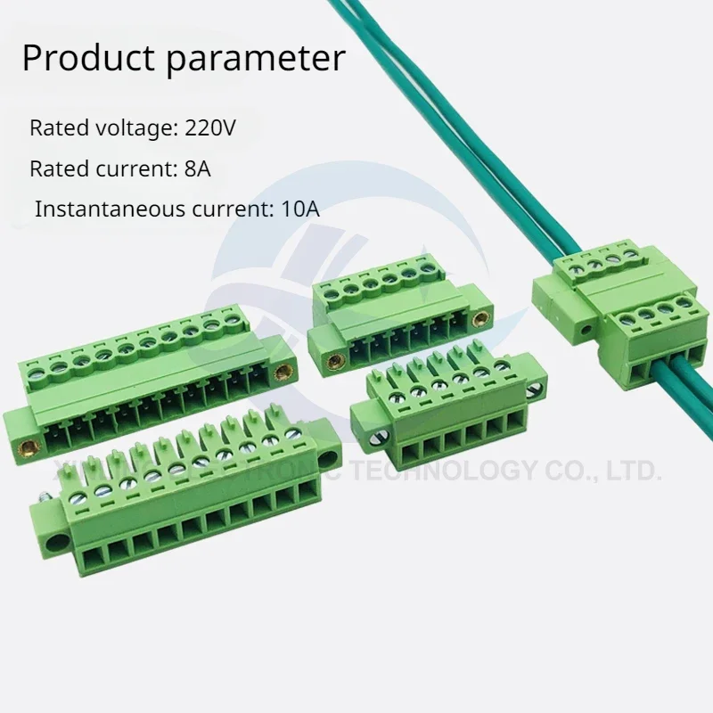 Solderless 15EDGRKP-3.5mm plug-in terminal with ear flange 2EDGRKM male and female set wire connector terminals