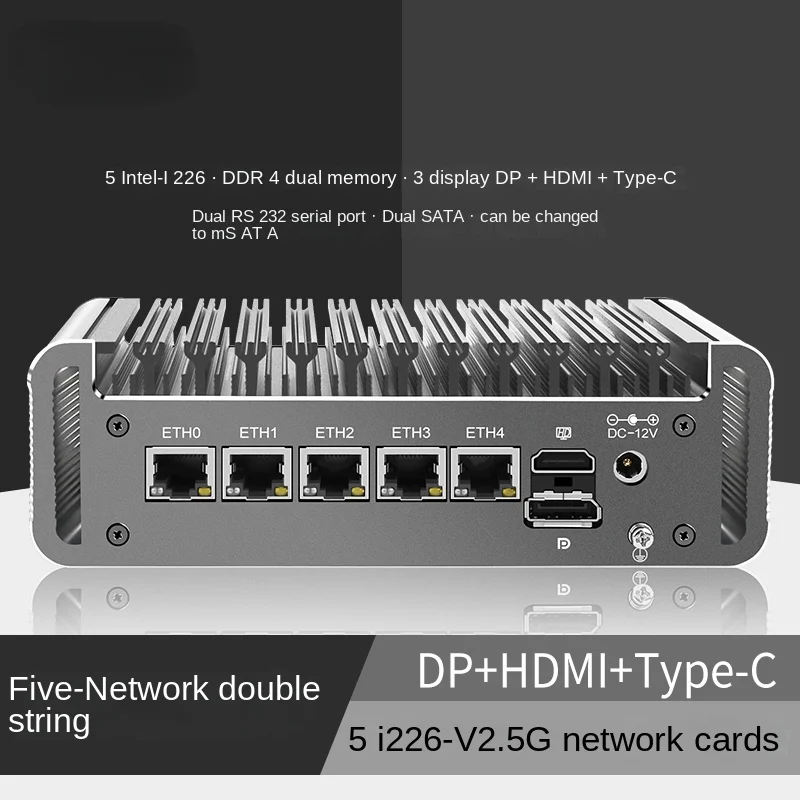 

J6412 J6413 J6426 Soft Routing Multi-Network Port Mini-Host 5 Network Port 2.5G