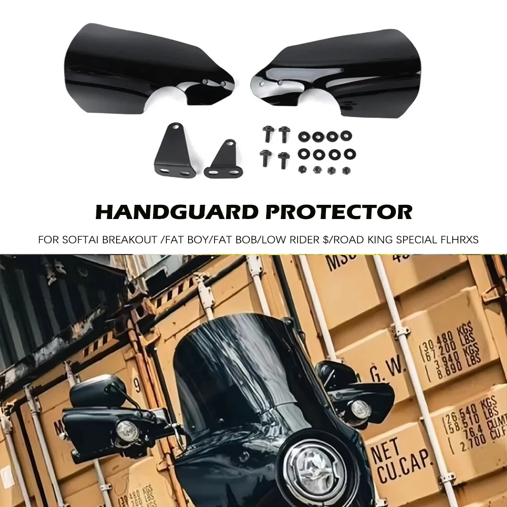 

For Harley Fat Boy Breakout Softail Low Rider 2018-2025 Hand Guard Handlebar Shield Handguard Protector Cover New Accessories