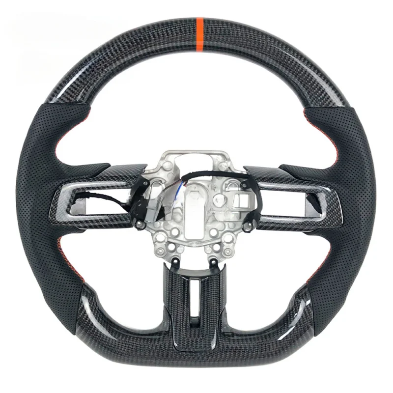 

For Ford Mustang GT 2015-2023 | Custom Perforated Leather Real Carbon Fiber Steering Wheel