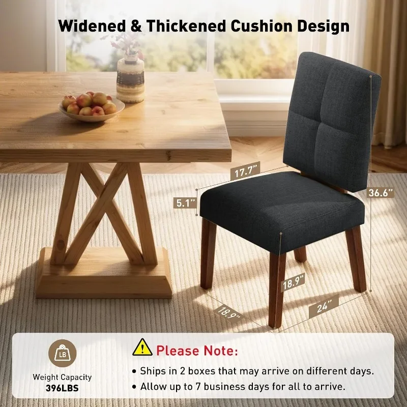 HOMRELEXA Wooden Dining Chairs, Dining Room Chairs with Wood Legs, Cloud-Like Cushion & Reinforcement Structure Design