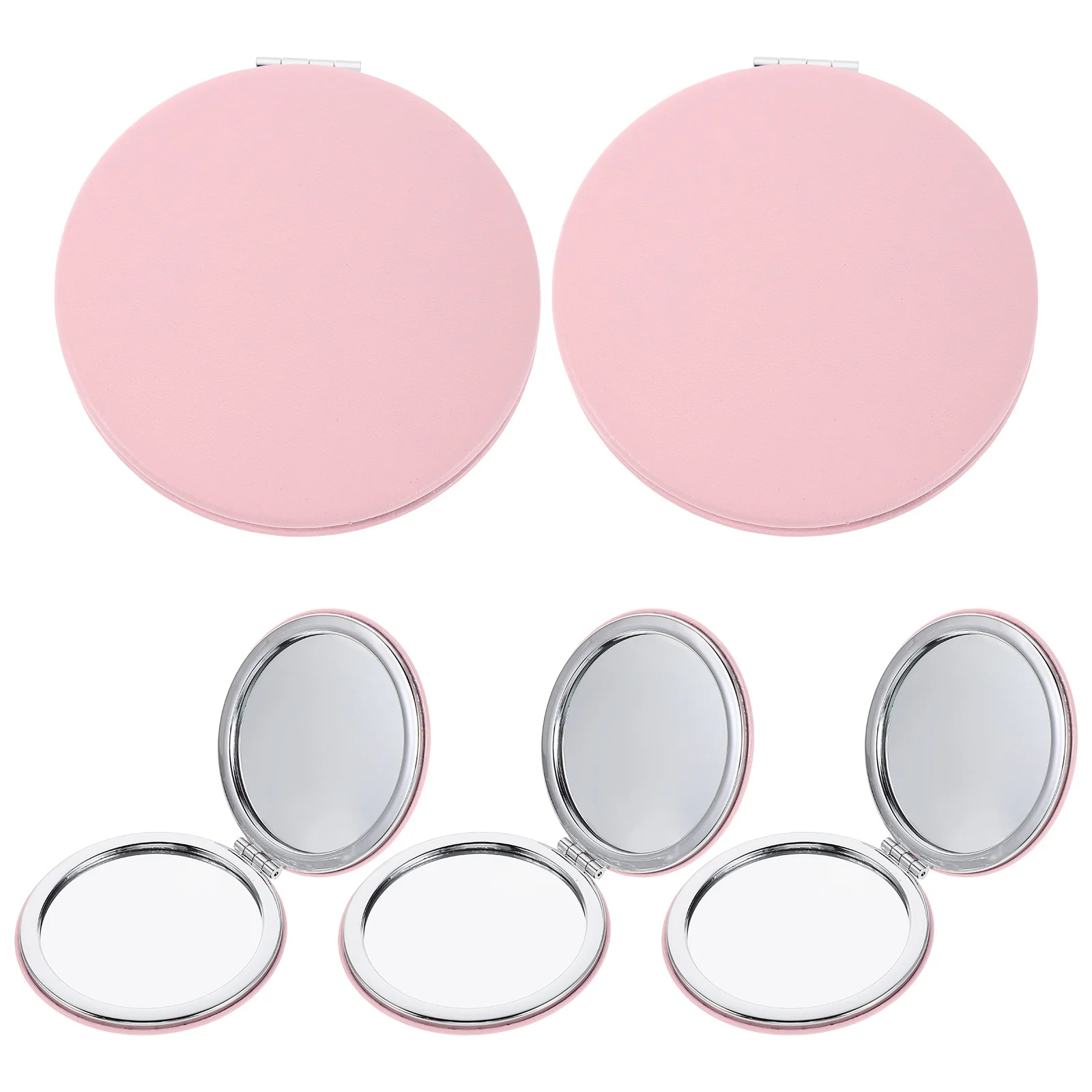 5Pcs Portable Folding Mirror Compact Round Double-Sided High-Definition for Travel Purse Office Makeup Touchups