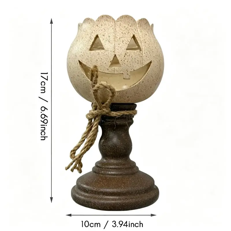 AB33-Pumpkin Candlestick For Halloween Vintage Pumpkin Candle Holder For Halloween And Thanksgiving Medium