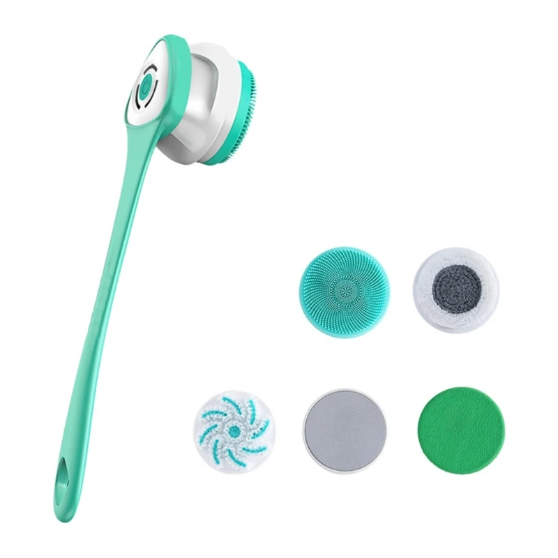Escova de banho elétrica escova de chuveiro elétrica escova de limpeza do corpo escova longa alça design abs material para chuveiros de banho 27rb