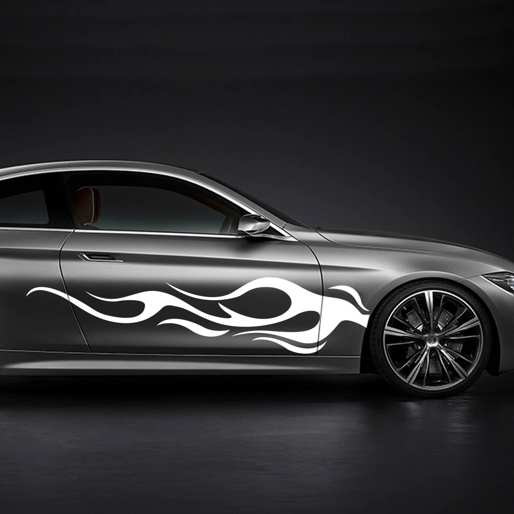 

2 шт. креативных виниловых наклеек с эффектом пламени для автомобиля, устойчивых к царапинам, для кузова авто, фургона, грузовика, внедорожника, аксессуары для автостайлинга и декора