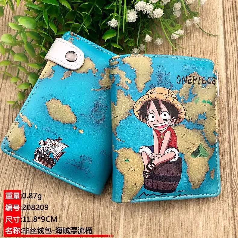 New One Piece Anime Wallet PU Leather Coin Purse Luffy Zoro Nami Cartoon Multifunctional Card Holders Men Short Wallet Xmas Gift