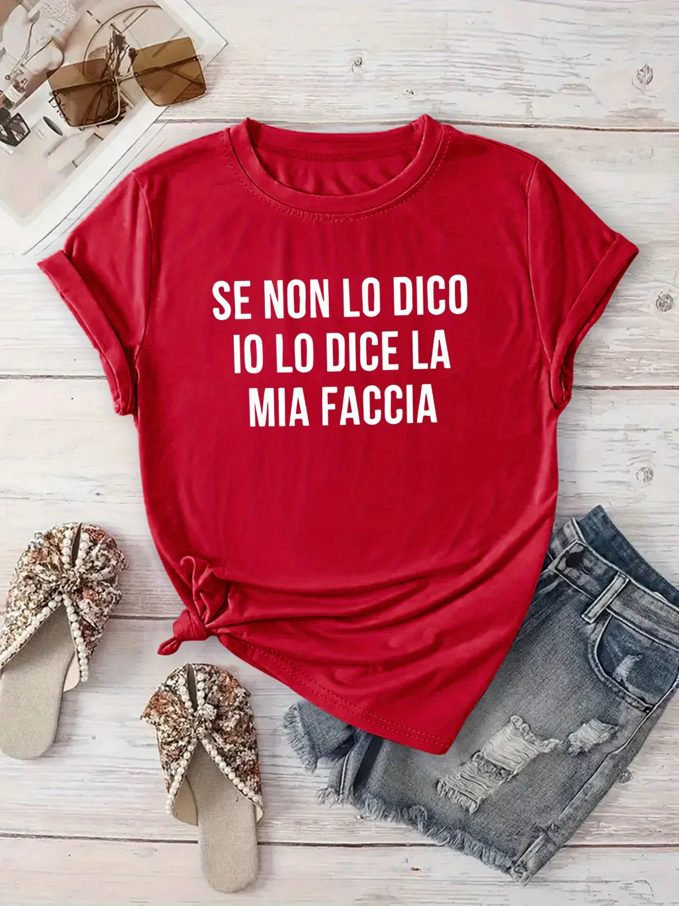 T-shirt décontracté à manches  - Summer Clothing Young Women avis et prix