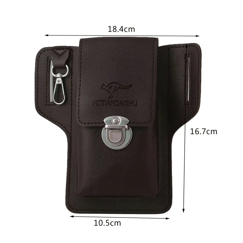 Phone Belt Bag For Men Bags Cell Phone Loop Holster Phone Pouch Wallet High Quality Multifunctional PU Leather Phone Case