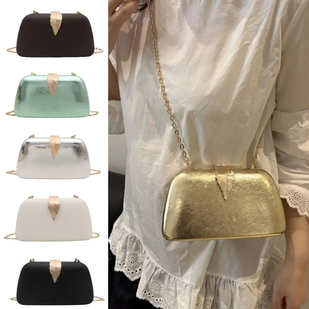

Luxury Clutch Golden Leaf Banquet Bag PU Handmade Shoulder Bag Multi Color Evening Bags Women
