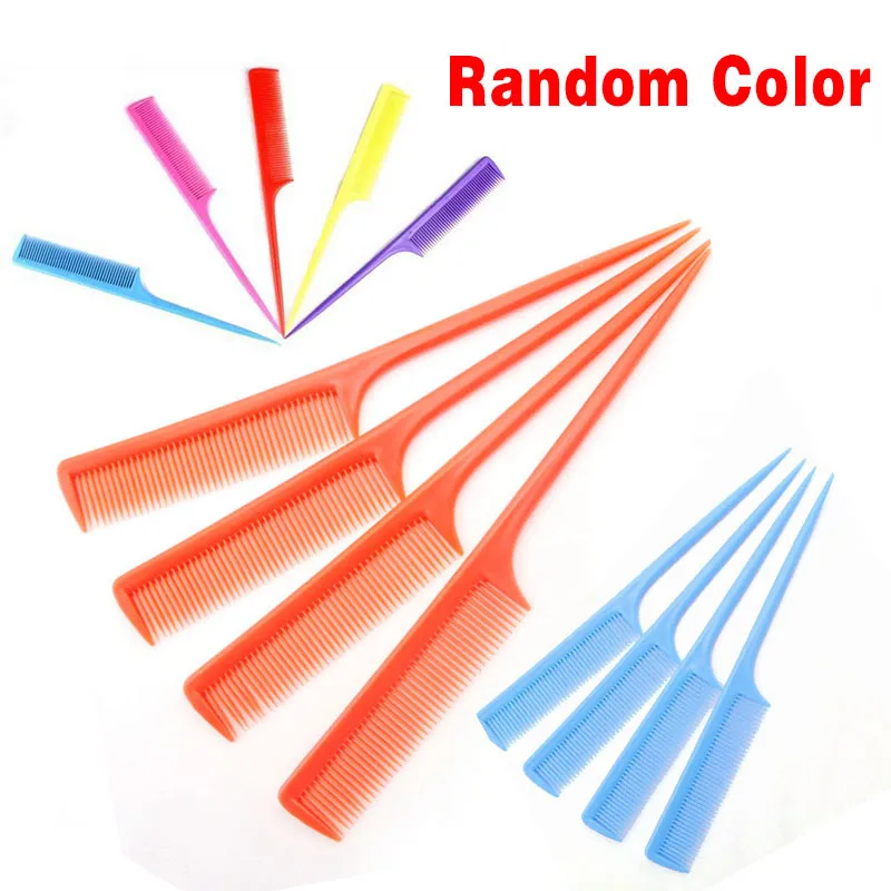 Plastic Peine Hair Comb Heat Resistance Fine-tooth Cosmetic Tail Comb Make up Tool for Woman Random Color