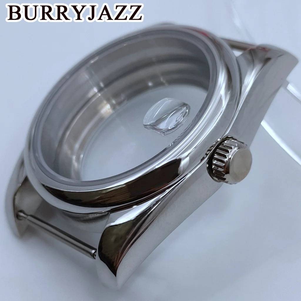 BURRYJAZZ 36mm 40mm Case NH34 NH35 NH36 NH38 NH70 PT5000 ETA2824 Watch Case Silver Waterproof With Sapphire Crysta