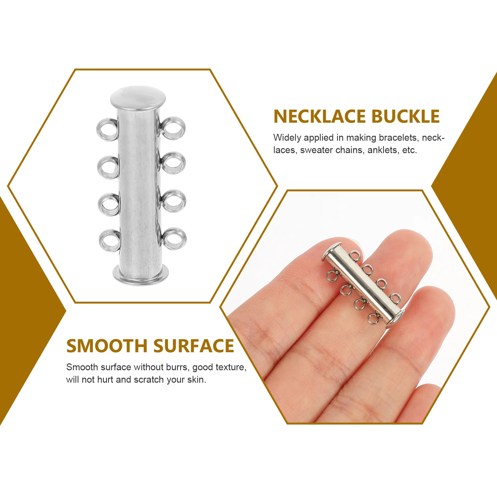 3pcs Metal Clasp Pearl Bracelet Jewelry Connector Durable Smooth Rust Resistant For Necklace Layering Clasps Bracelet Connecting