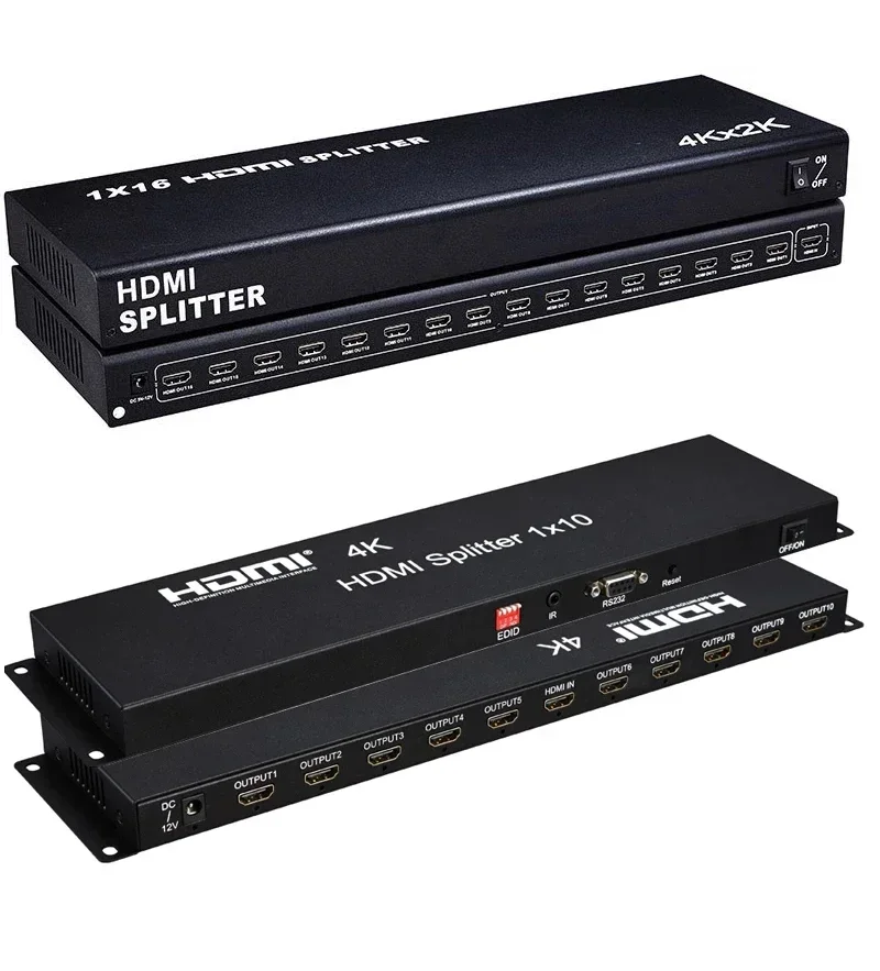 4k-1x10-hdmi-splitter-1x16-multi-screen-display-video-converter-1080p-60hz-video-distributor-for-camera-laptop-pc-to-tv-monitor