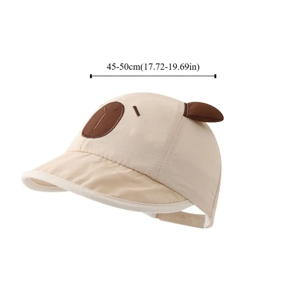 New Spring Summer Baby Bucket Hat Cute Capybara Soft Thin Newborn Bonnet Short Brim Boys Girls Sunscreen Hat Kids