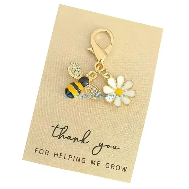 573B Sparkling Honeybee Keychain Stylish Metal Construction Practical Jewelry Decoration