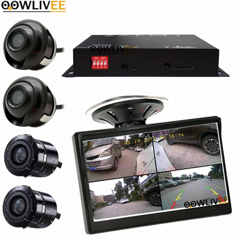 Car Dvr Auto Intelligent Systems Monitor Electronic Devices 4 Channel Cameras Black Box Android Video Recorder Vehicle Dashcam