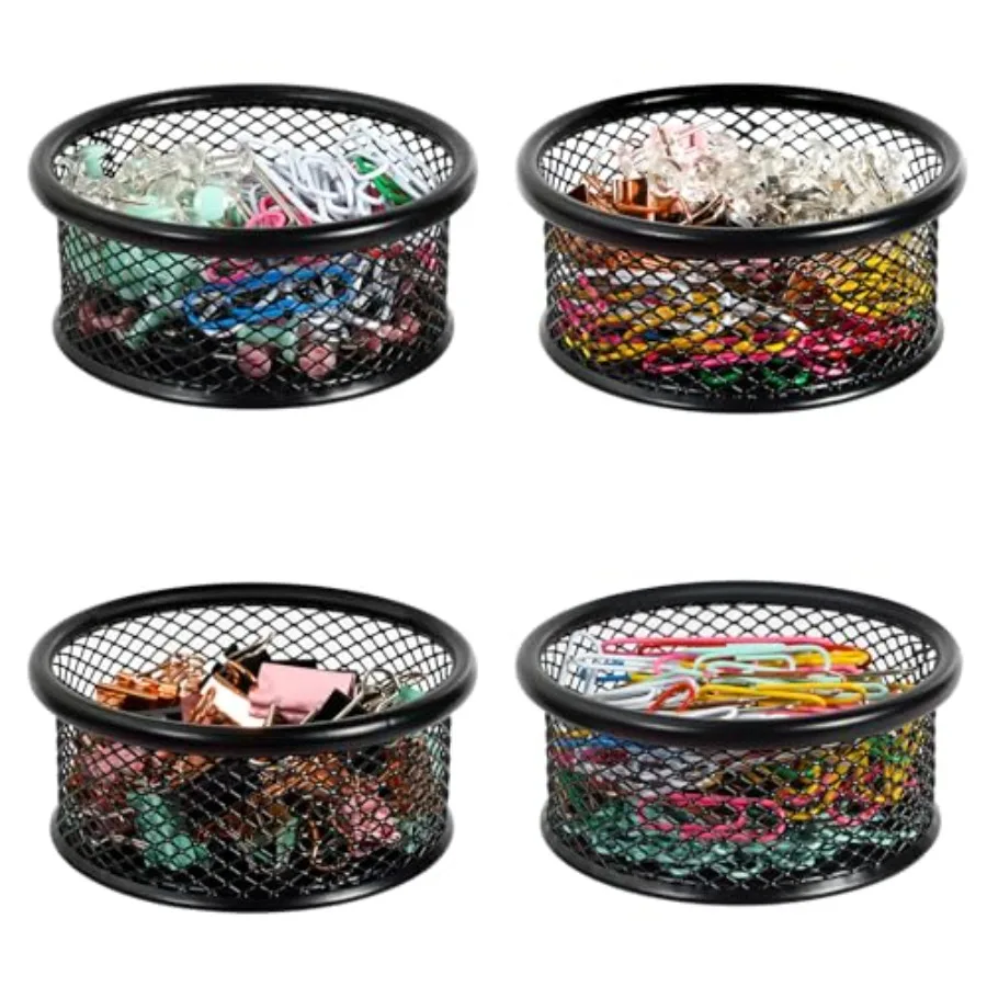 

Paper Clip Holder for Desk, Paper Clip Holders, Mesh Paperclip Holders Metal Paper Clips Dispenser Organizer for Desk Binder Cl