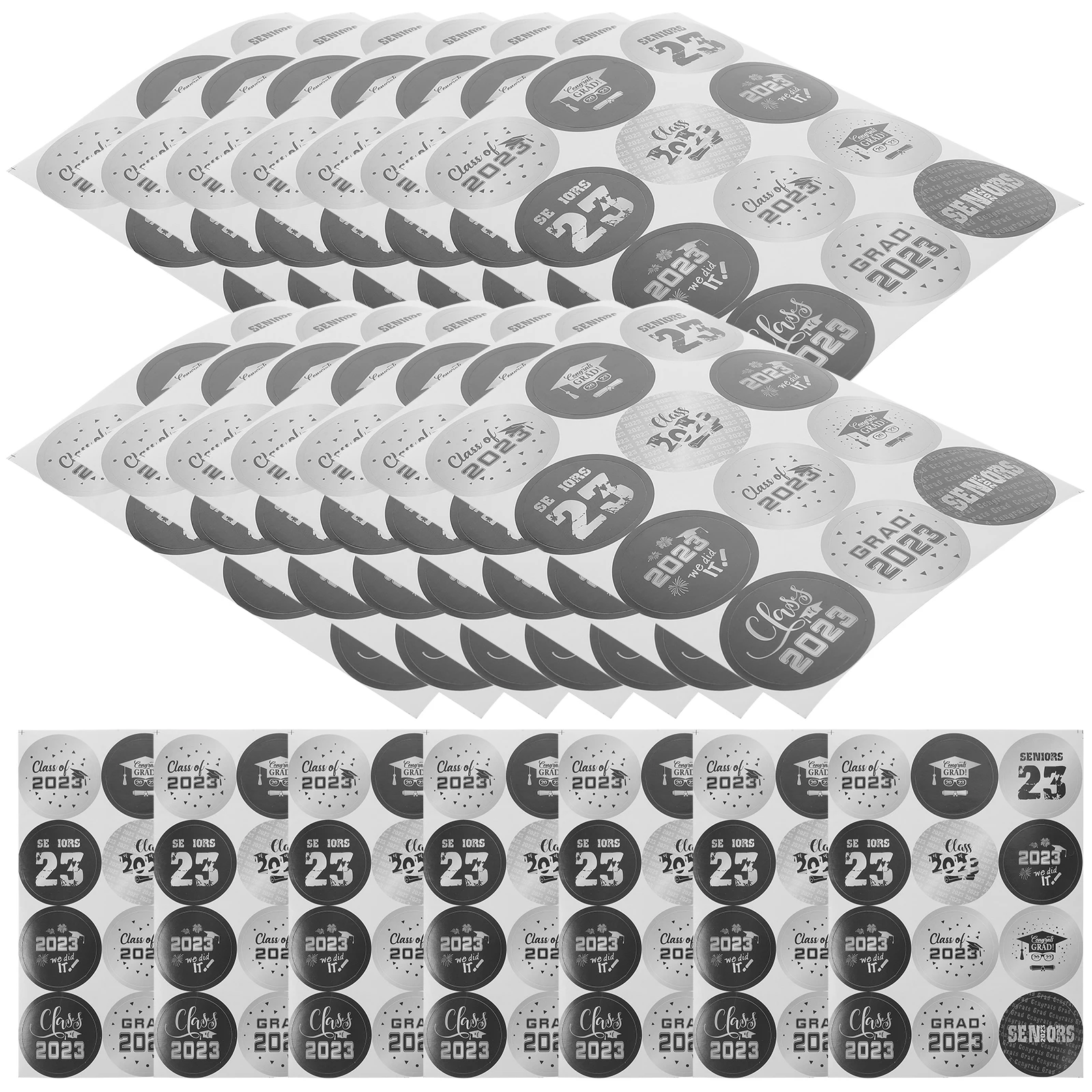 

20pcs Graduation Stickers Copper Plate Seals Gift Tags for Scrapbooking Envelopes College Students Party Decorations