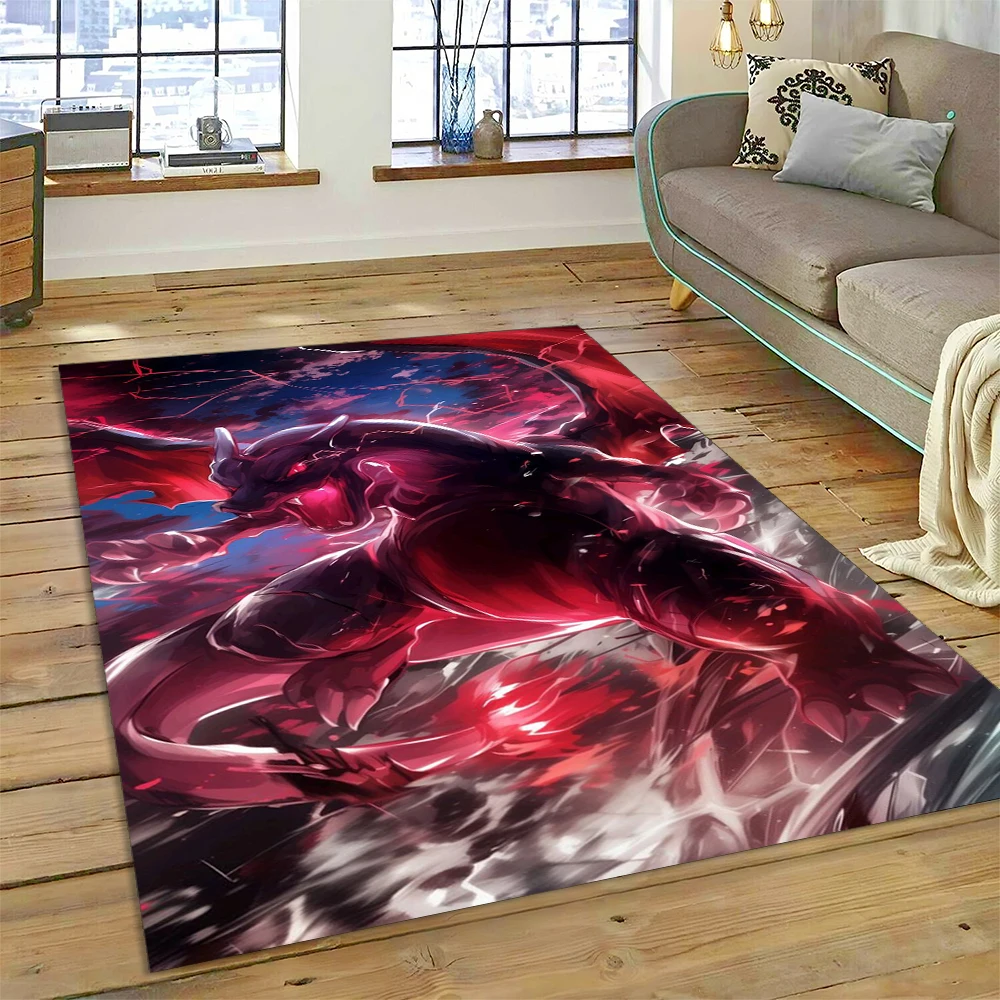 2025 New Charizard Charmander Fire Pokemon Cartoon Dracaufeu Carpet Rug for Bedroom Living Room Home Sofa Decoration,Floor Mat