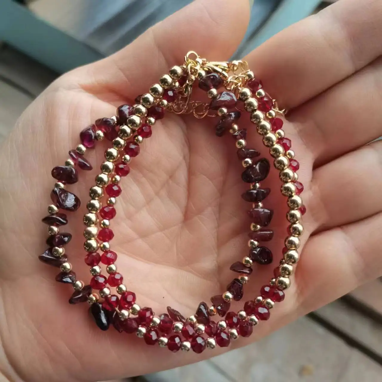 Garnet bracelet  January birthstone bracelet