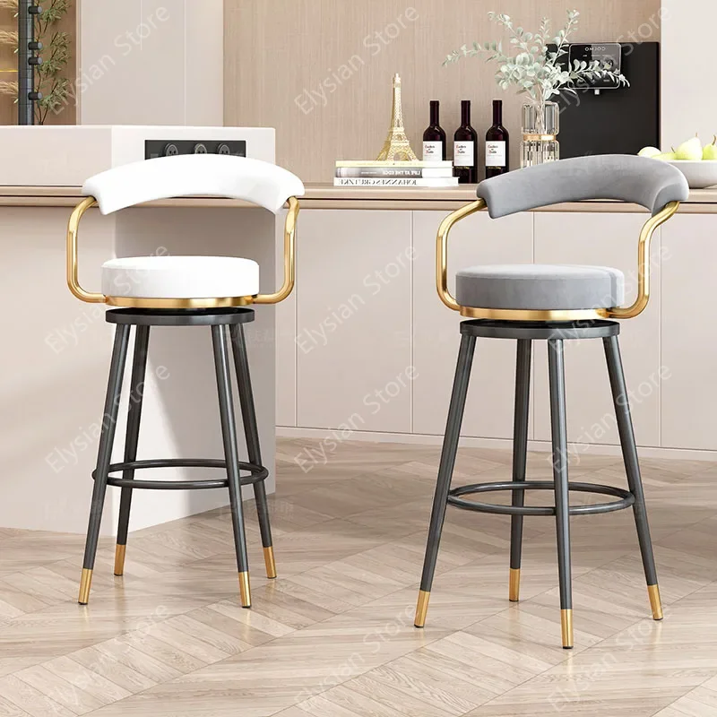 Leisure Stylish Bar Chairs Designer Support Comfortable Luxury  High Bistro Taburete Alto Para Cocina Modern Furniture