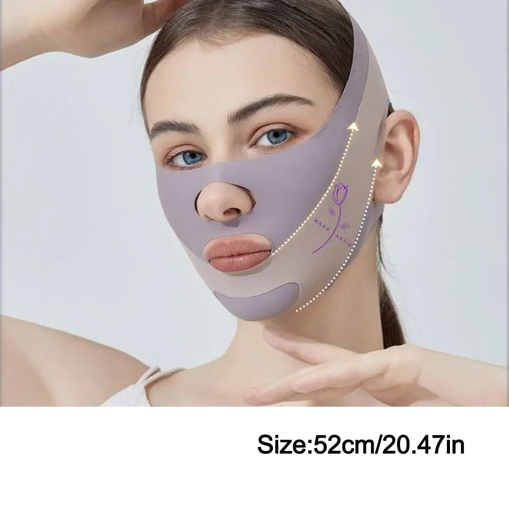 Verstellbare Schlafmaske zur Gesichtsformung, atmungsaktiv, kühlend, Gesichtsstraffung, Straffungsgürtel, wiederverwendbare V-förmige V-Linien-Formmaske