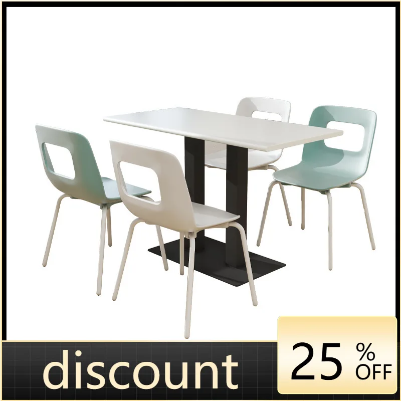 LMM fast food table and chairs milk tea snack bar staff restaurant four people dining table and chairs