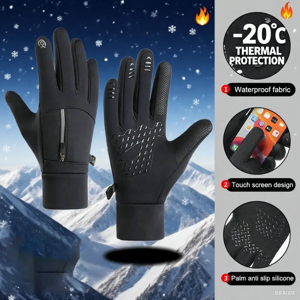 Winter Herren Damen Warme Handschuhe Winddicht Wasserdicht Touchscreen Handschuhe Outdoor Sport Radfahren Angeln Skifahren Laufen Handschuhe