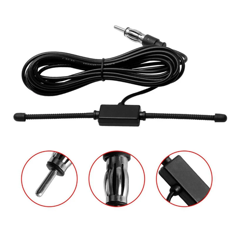 2PCS Car AM/FM Radio Antenna For Car SUV Radio Stereo Receiver Ram's Horn T-Shape Multi-Function Antenna Easy Install