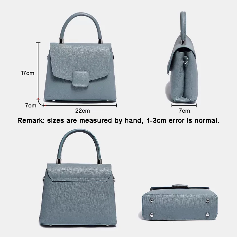 Fashion Female Genuine Leather Messenger Bags Solid Color Lady Commute Handbag Casual Women Square Single Shoulder Bag New 2023