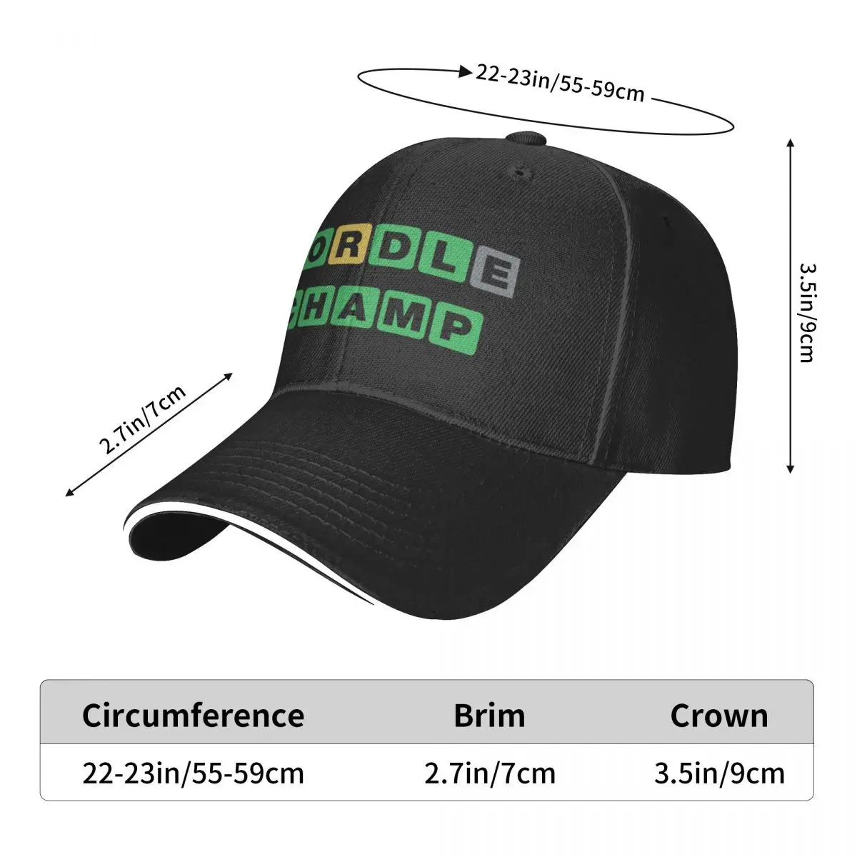 Wordle Champ Cap baseball cap fluffy hat Caps women Men's