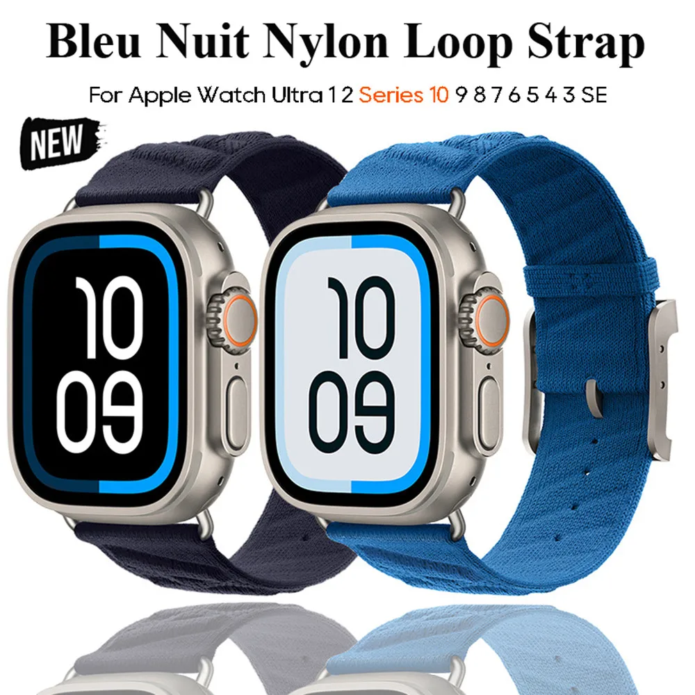 جديد Kebitt En Mer Bleu Nuit جولة واحدة Iwatch الفرقة ل أبل ساعة Ultra2 10 9 8 7 6 5 حزام 46 مللي متر 45 مللي متر 44 مللي متر 49 مللي متر سلسلة 10 42 مللي متر