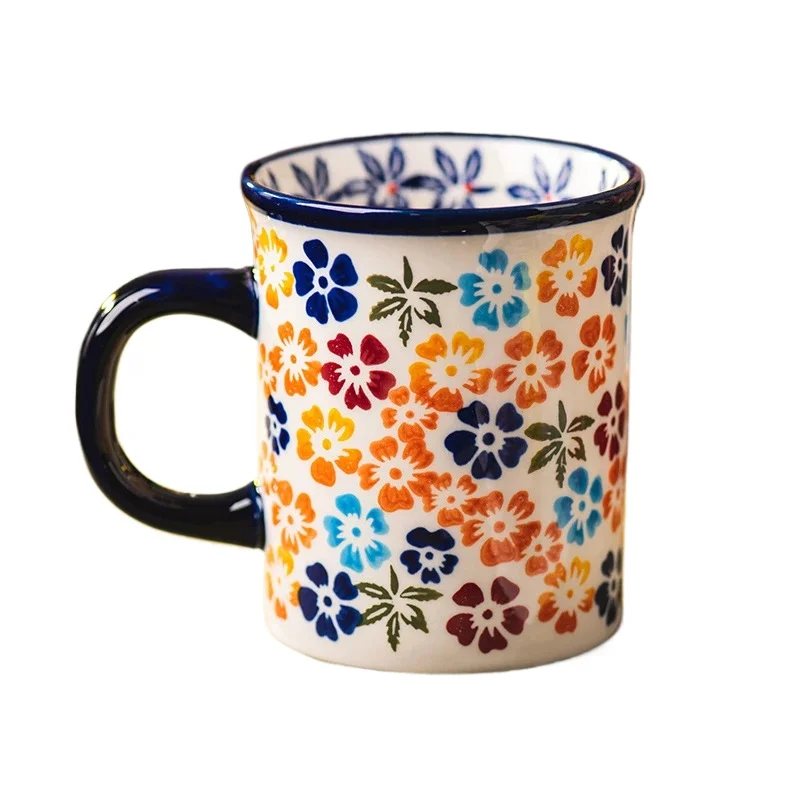 

Ceramic Cup Vintage Handmade Flower Coffee Mug Home Office Afternoon Tea Breakfast Milk Mug Ceramic Tea Mug Birthday Gift 2025