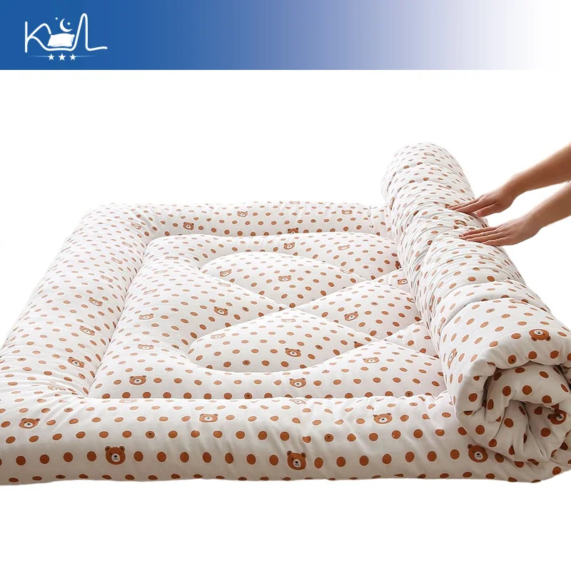 100% Xinjiang Cotton Mattress Topper, Extra Thick Quilted Pad for Twin/Full Bed, Soft Underlay for Home Dorm & Student