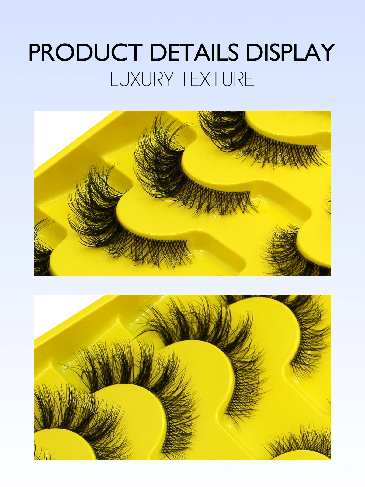 Lasvirey Natural Cat Eye Lashes Fluffy False Lashes Soft Natural Curl Fluffy Clear Stem Lashes Faux Mink Lashes Extension Makeup