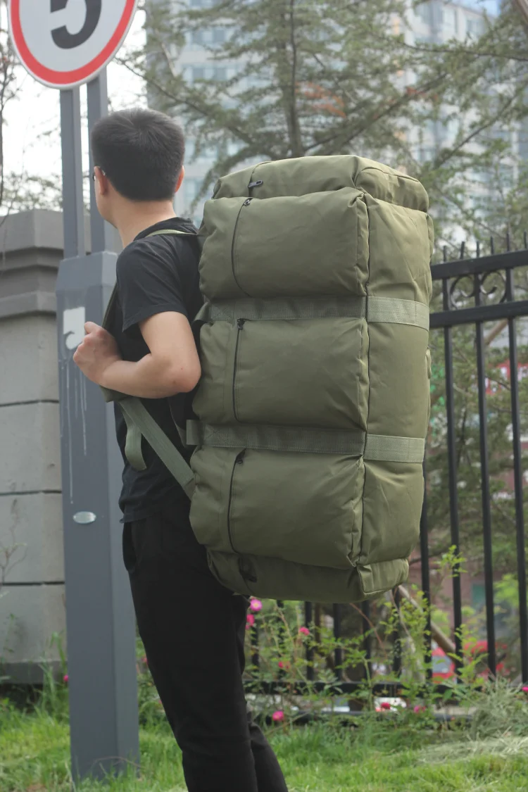 

Камуфляжная водонепроницаемая уличная дорожная сумка большой емкости с двойным плечом, сумка для переезда палатки, ткань из бычьей ткани, застежка-молния...