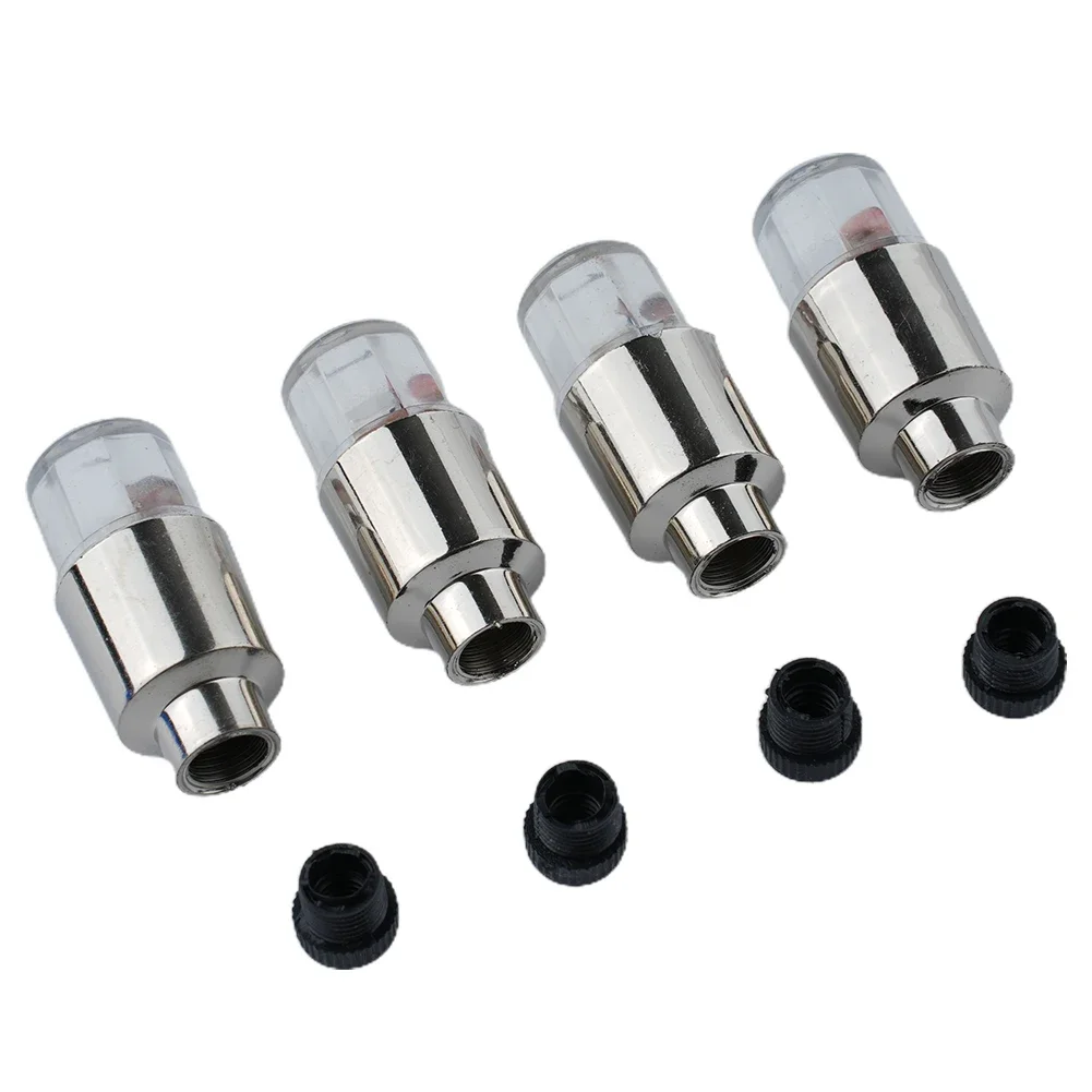 

4pcs Car Wheel Lights Tire Tyre Wheel Dust Stem Air Valve Cap Stem LED Light Covers Exterior Accessories For Bike Car Motorcycle