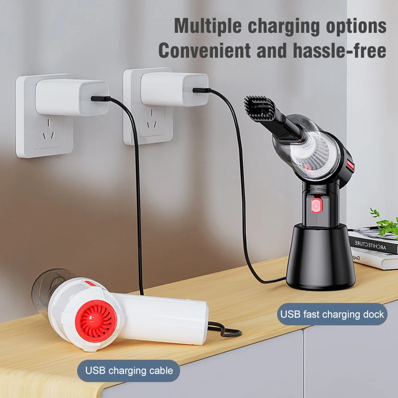 Draagbare Motor Stofzuiger Oplaadbare Automotive Draadloze Auto Thuis Handheld Stofzuiger Dual Gebruik Droge En Natte Reiniging