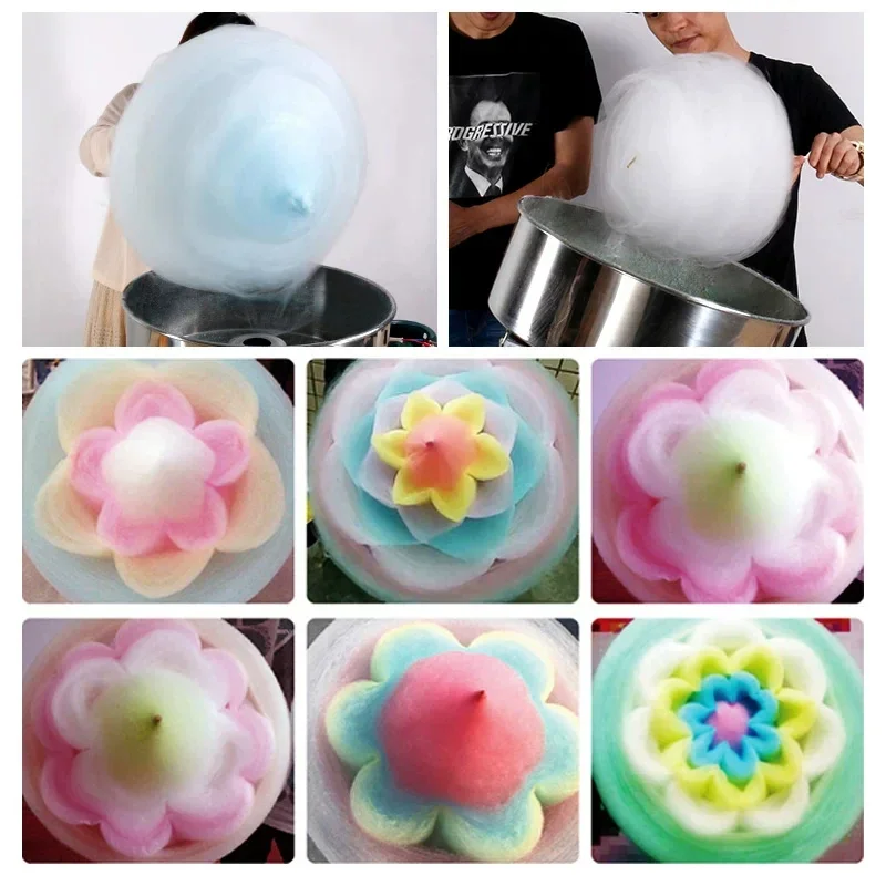Commercial Electric Gas-Powered Cotton Candy Machine for Making Fancy and Stretchy Cotton Candy, LPG-Heated 12V/7A