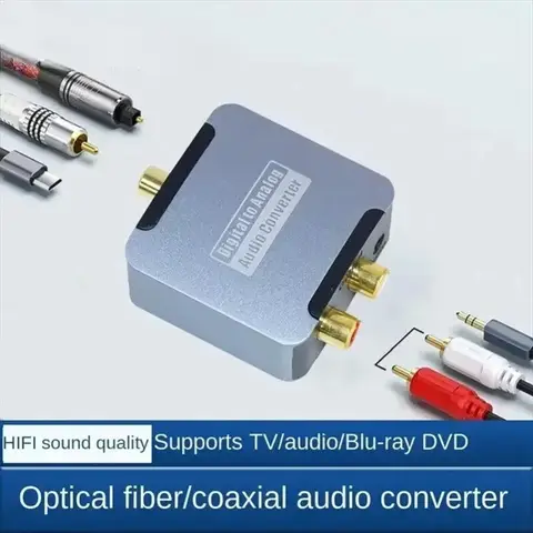 Convertidor Digital a analógico DAC Audio óptico Toslink SPDIF entrada Coaxial a L/R RCA conector de 3,5mm salida de amplificador de auriculares