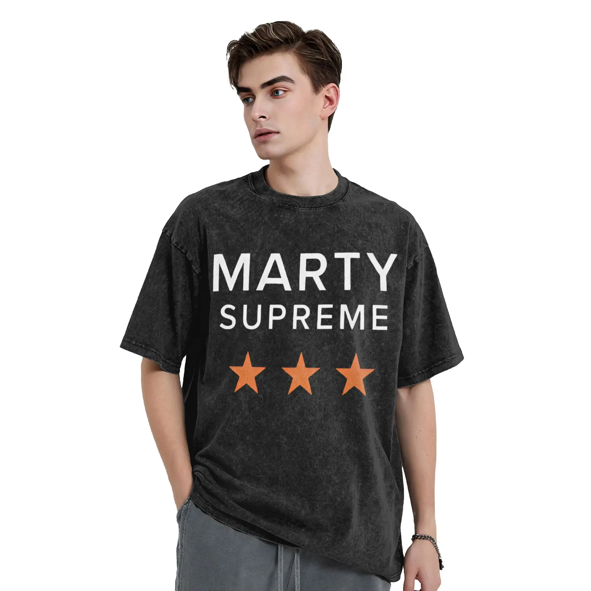 Funny Marty Supreme Vintage Washed T-Shirt Men's Round Neck Short Sleeve Clothes Dream Cotton Summer Tops